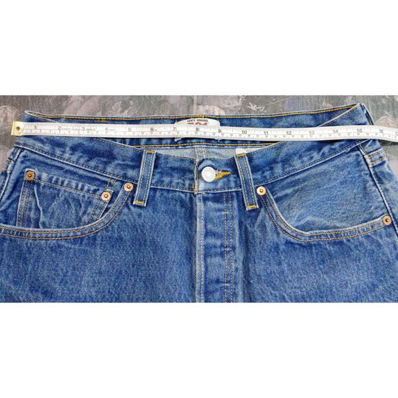 Levi's 501 Button Fly Jean Straight Leg Medium Wash Blue Denim Mens Size 32 x 30 - Picture 10 of 10